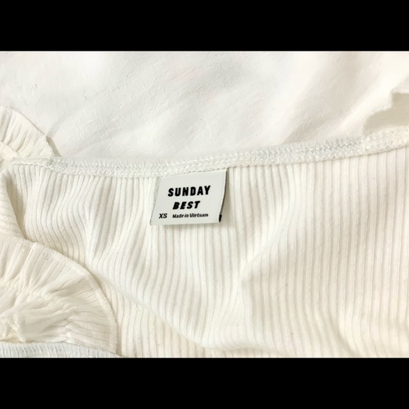 Sunday Best white mini dress with ruffle straps - Picture 4 of 4